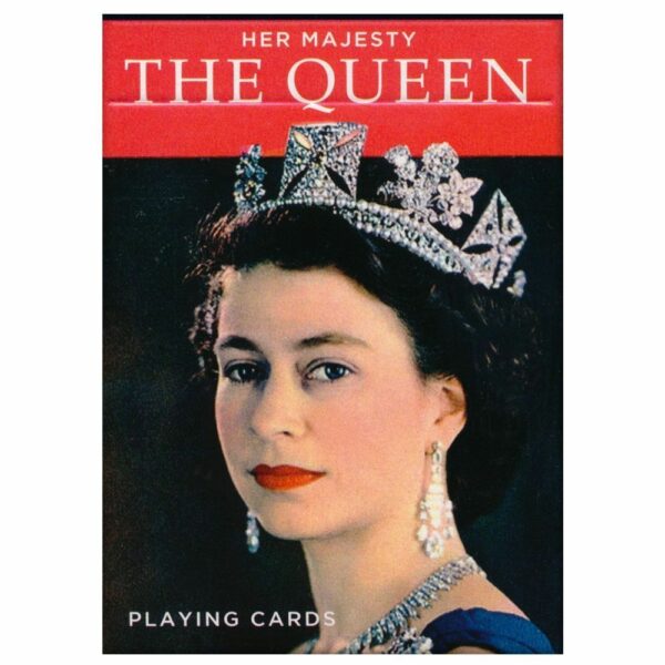Pokerové hrací karty s fotografiemi britské královny Alžběty II.