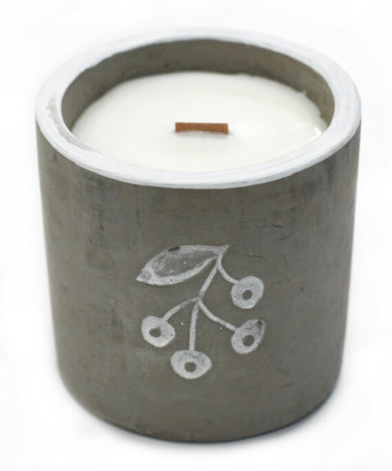 Sójová svíčka v betonu Bobule.