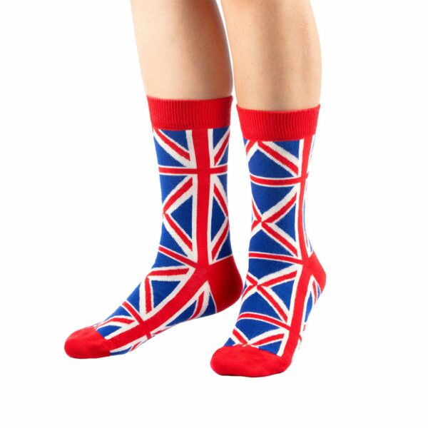 Ponožky s britskou vlajkou.