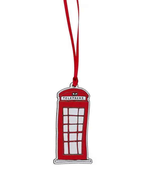Závěsná dekorace Červená telefonní budka.